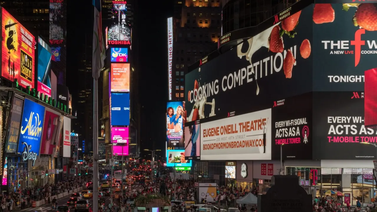 times square billboard message